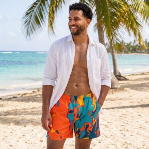 Vibrant Abstract Coral Swim Shorts