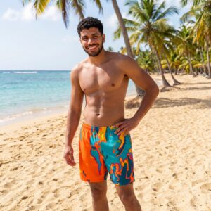 Vibrant Abstract Coral Swim Shorts